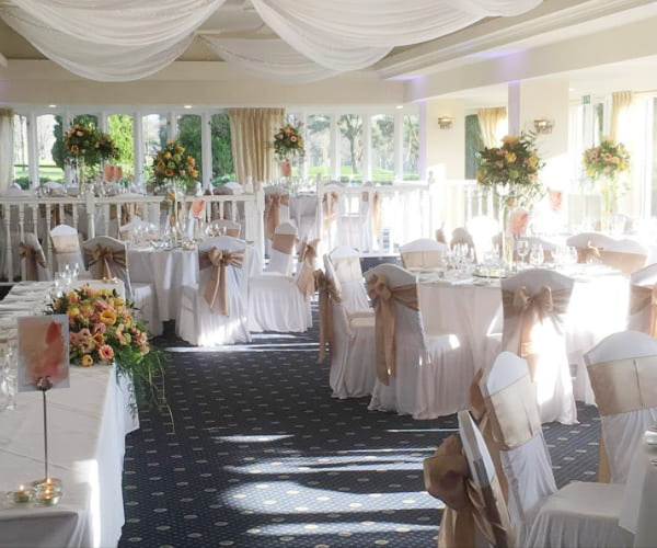 Wedding table flowers and venue arrangements