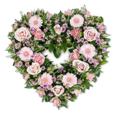 Heart SYM-325 - Open Heart in Pink Shades. 43cm x 43cm / 17” Oasis Open Heart Frame