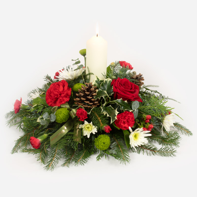 Yuletide Glow - A Christmas candle arrangement, perfect for the festive table, handmade using favourite
