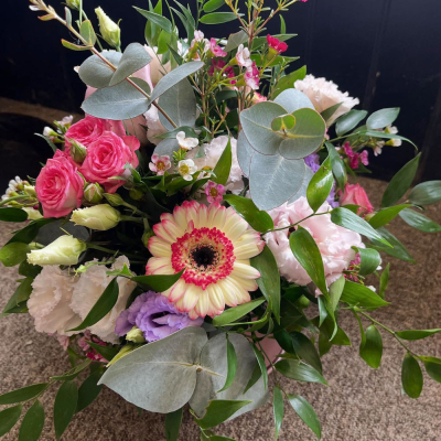 Pretty Pastels Posy - A charming posy of soft seasonal blooms, carefully arranged to bring a touch of elegance to any occasion.