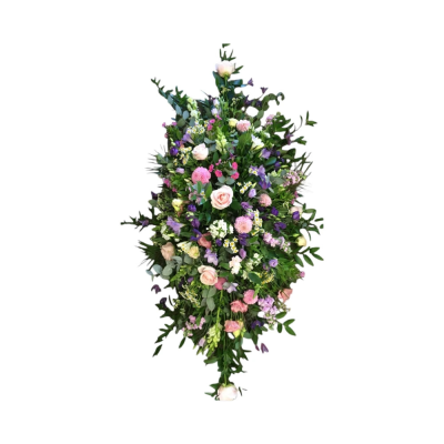 Country Meadow Sheaf - A loose, natural-style sheaf with a beautiful mix of seasonal colours, offering a heartfelt and personal tribute.