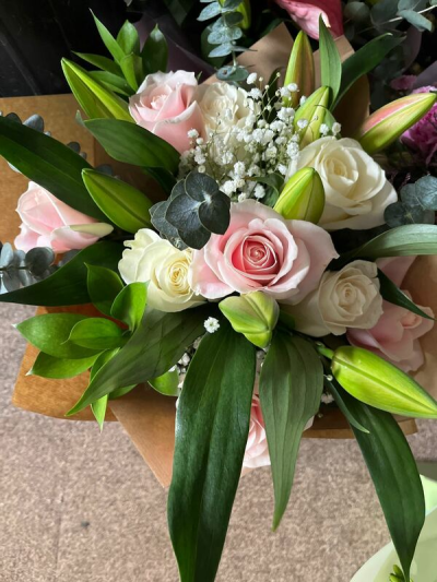 Blush Elegance - A timeless bouquet featuring soft, elegant tones, perfect for celebrating life's special moments.